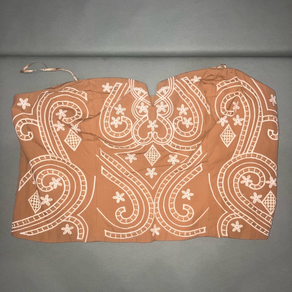 Express brown and white tube top